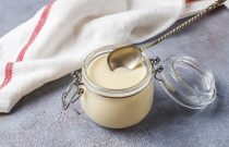 Homemade sweet condensed milk.